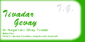 tivadar gevay business card